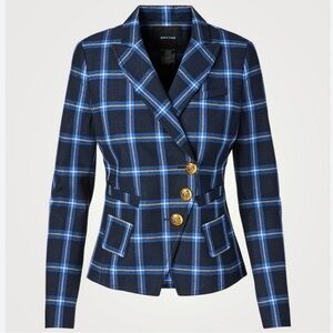 Smythe Wrap Blazer in Window Pane Print